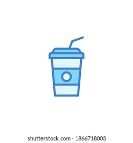Disposable coffee cup icon, Disposable coffee vector