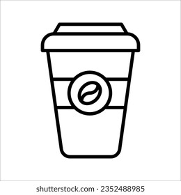 Disposable coffee cup icon vector illustration on white background