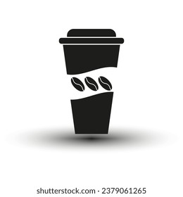 Disposable coffee cup icon. Vector illustration. EPS 10.