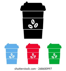 Disposable coffee cup icon. vector icon