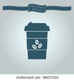 Disposable coffee cup icon. vector icon