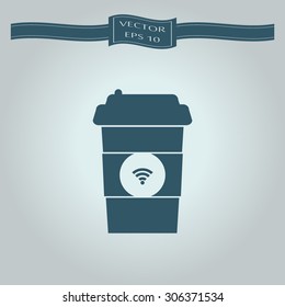 Disposable coffee cup icon. vector icon