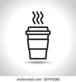 Disposable Coffee Cup Icon. Vector, flat design