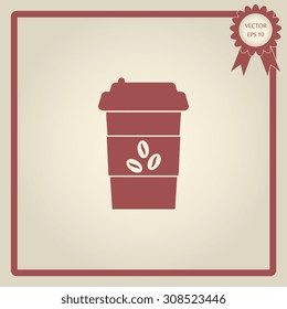 Disposable coffee cup icon. vector icon