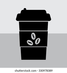 Disposable coffee cup icon. vector icon
