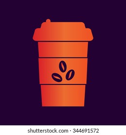 Disposable coffee cup icon. vector icon