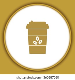 Disposable coffee cup icon. vector icon
