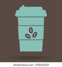 Disposable coffee cup icon. vector icon