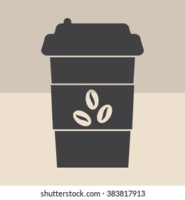 Disposable coffee cup icon. vector icon