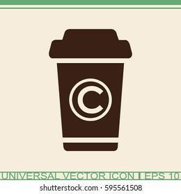 Disposable coffee cup icon. vector illustration.