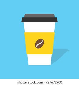 Disposable coffee cup. Icon for web and mobile application. Flat vector illustration.