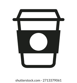 Disposable coffee cup illustrated and colored in vector