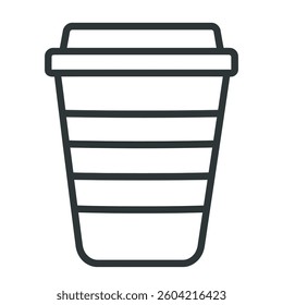 Disposable coffee cup illustration vector line