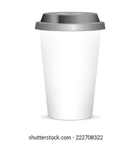 Disposable coffee cup isolated. Vector illustration