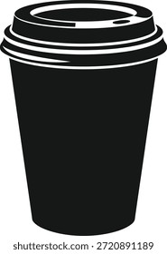 Einweg-Kaffeetasse mit Deckel einzeln auf weißem Hintergrund, Vektor