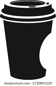 Einweg-Kaffeetasse mit Deckel einzeln auf weißem Hintergrund, Vektor