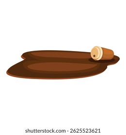 Disposable coffee cup lies on its side, surrounded by a large brown stain