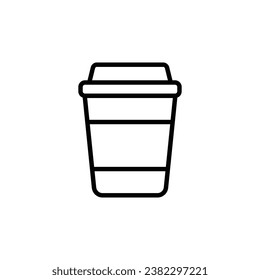 Disposable coffee cup line icon