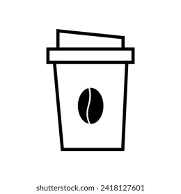 Disposable coffee cup line icon vector