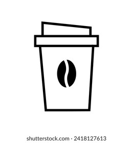 Disposable coffee cup line icon vector