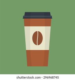 Disposable coffee cup simple  flat vector illustration,eps10