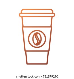 disposable coffee cup take away with bean symbol icon