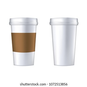 Disposable coffee cup template. vector illustration