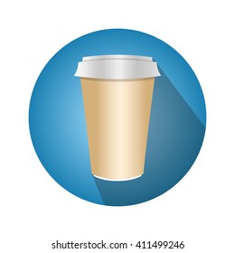 Disposable coffee cup vector. Icon for web and mobile application. Flat design style.