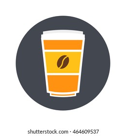 Disposable coffee cup vector. Icon for web and mobile application. Flat design style.