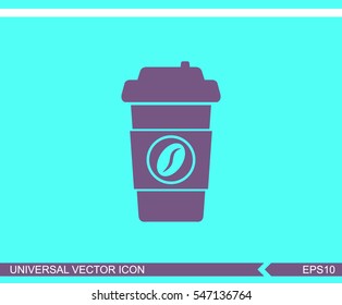 Disposable coffee cup vector icon.