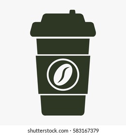 Disposable coffee cup vector icon.