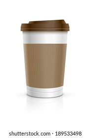 Café desechable. Ilustración vectorial.