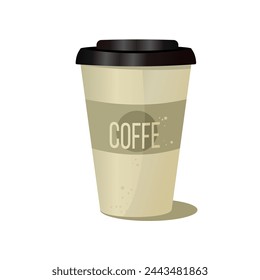 taza de café desechable - ilustración vectorial