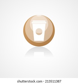 Disposable coffee cup web icon on white background