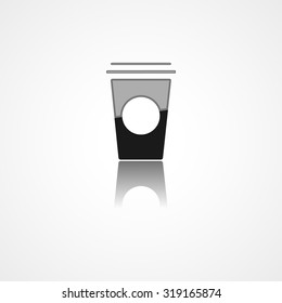 Disposable coffee cup web icon on white background