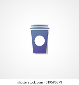 Disposable coffee cup web icon on white background