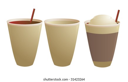 Disposable coffee cups - vector