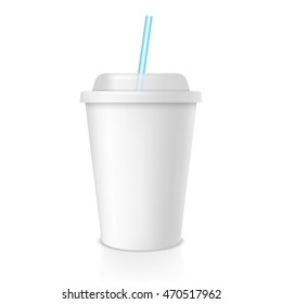 disposable coffee or juice cup. white blank take away cup mock up