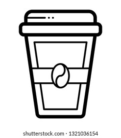 Disposable coffee line icon design 