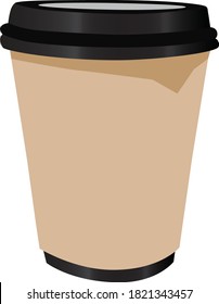 Disposable coffee paper cup cream and black for hot and cold drinks.