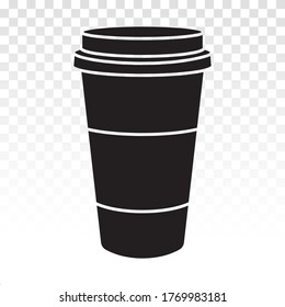 Icono plano de taza de papel de café desechable para aplicaciones y sitios web