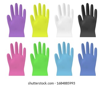 Disposable  color vector plastic or nitrile gloves