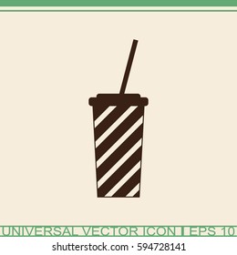 Disposable cup for beverages icon.