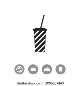 Disposable cup for beverages vector black simple icon