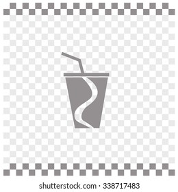 Disposable cup for beverages vector icon.