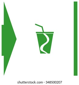 Disposable cup for beverages vector icon.