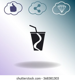 Disposable cup for beverages vector icon.