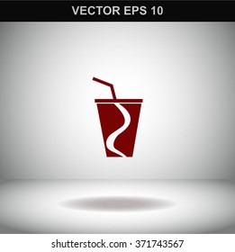 Disposable cup for beverages vector icon.