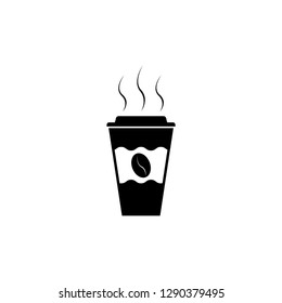 Disposable cup, coffee icon with coffee bean. vector