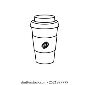 Disposable cup. coffee icon. Coffee beans icon. Vector illustration EPS10. Isolated coffee beans on white background. Hot drink sign. Hot coffee cup icon. Paper cup icon isolated.